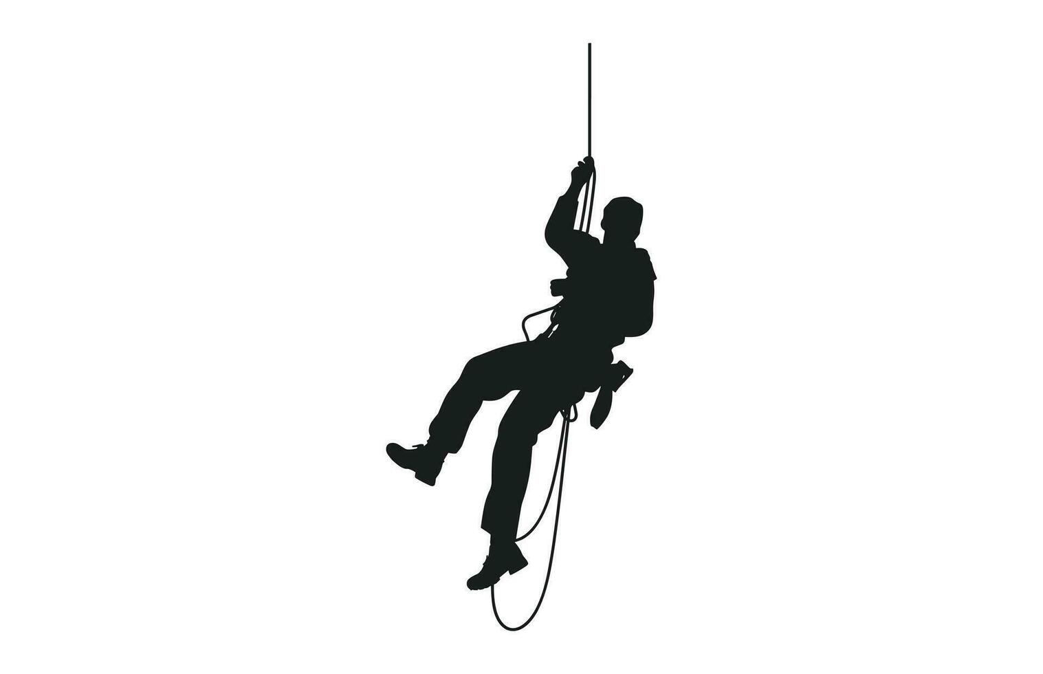 Rappelling Silhouette vector free