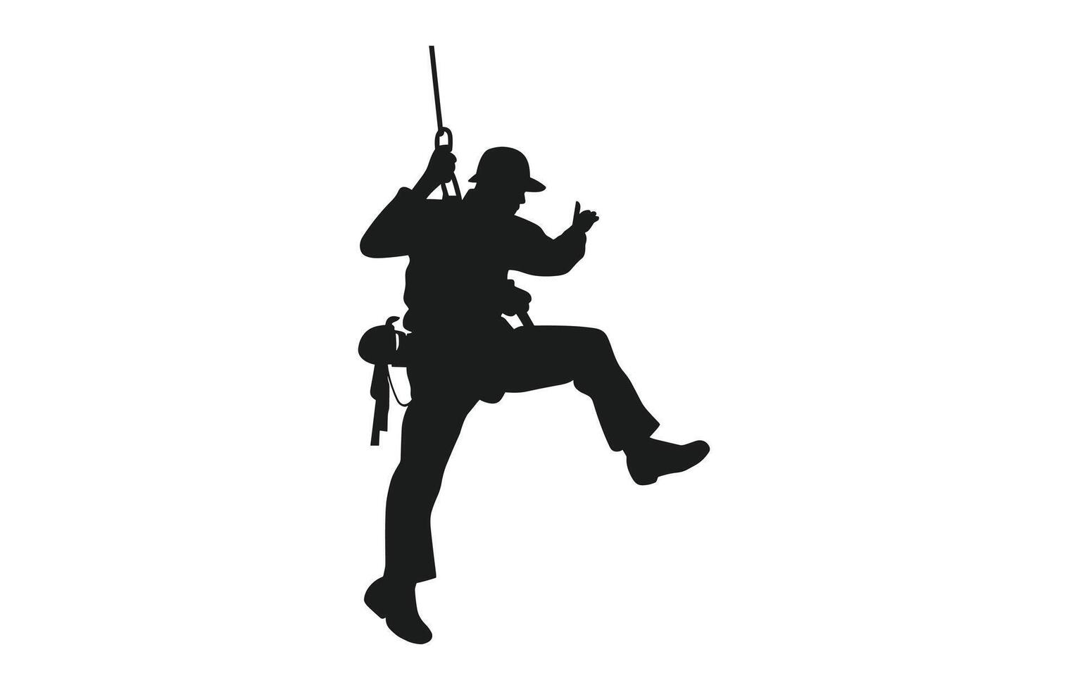Rappelling Silhouette vector free