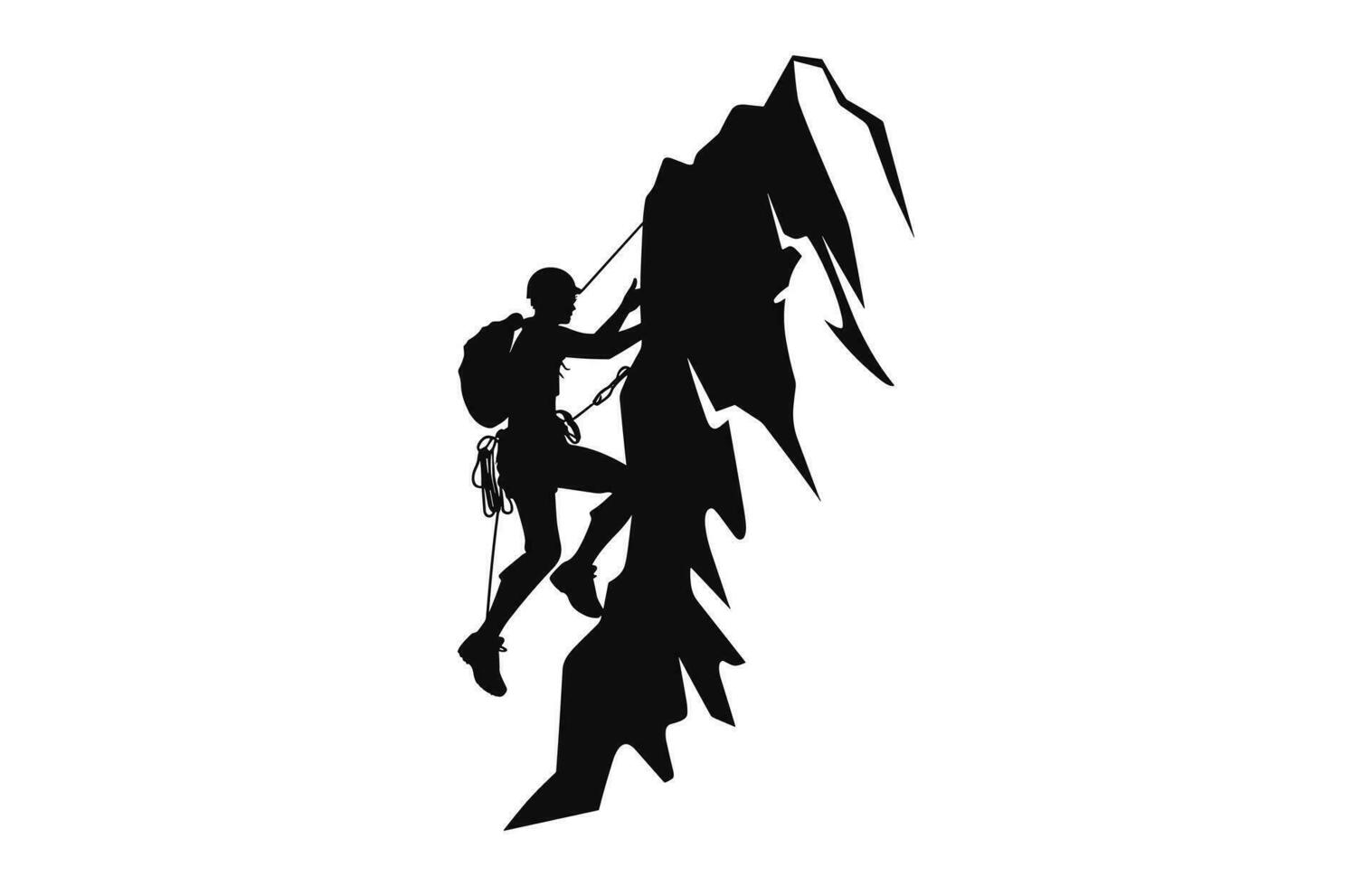 alpinista trepador vector silueta aislado en un blanco antecedentes