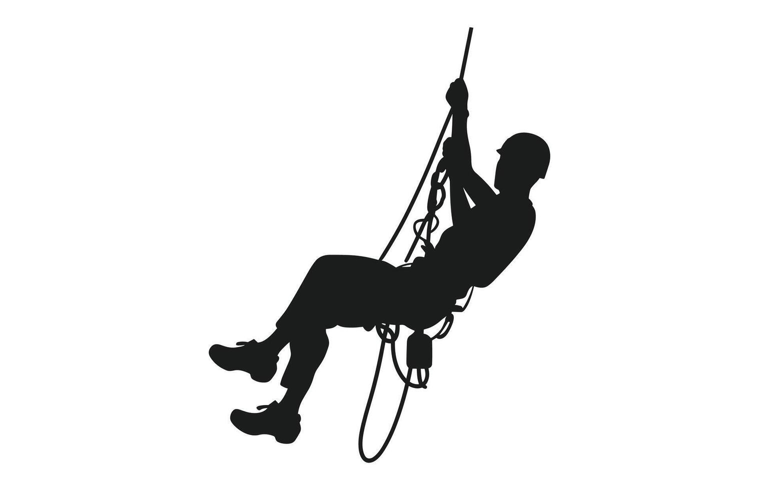 Rappelling Silhouette vector free