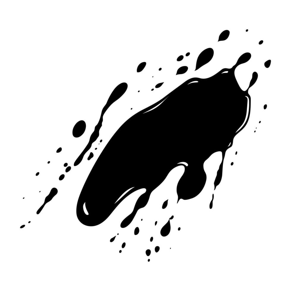 Ink drops and splash vector isolated on a white background, A Paint Splatter black vector Silhouette, Drips ink splatter