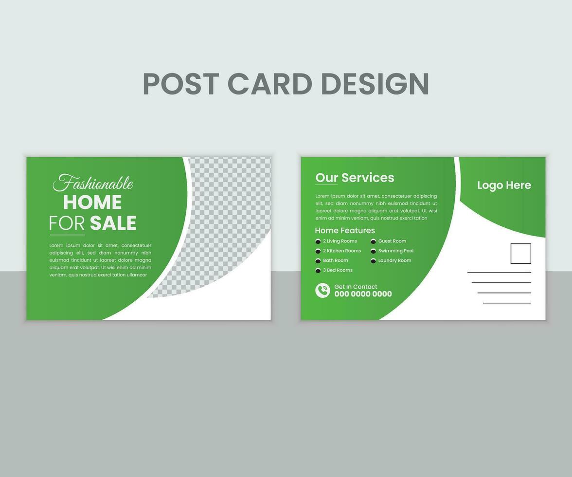 Real estate Post card Design . Unique Post Card Design vector