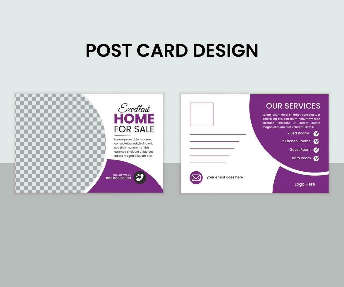 Real estate Post card Design . Unique Post Card Design vector