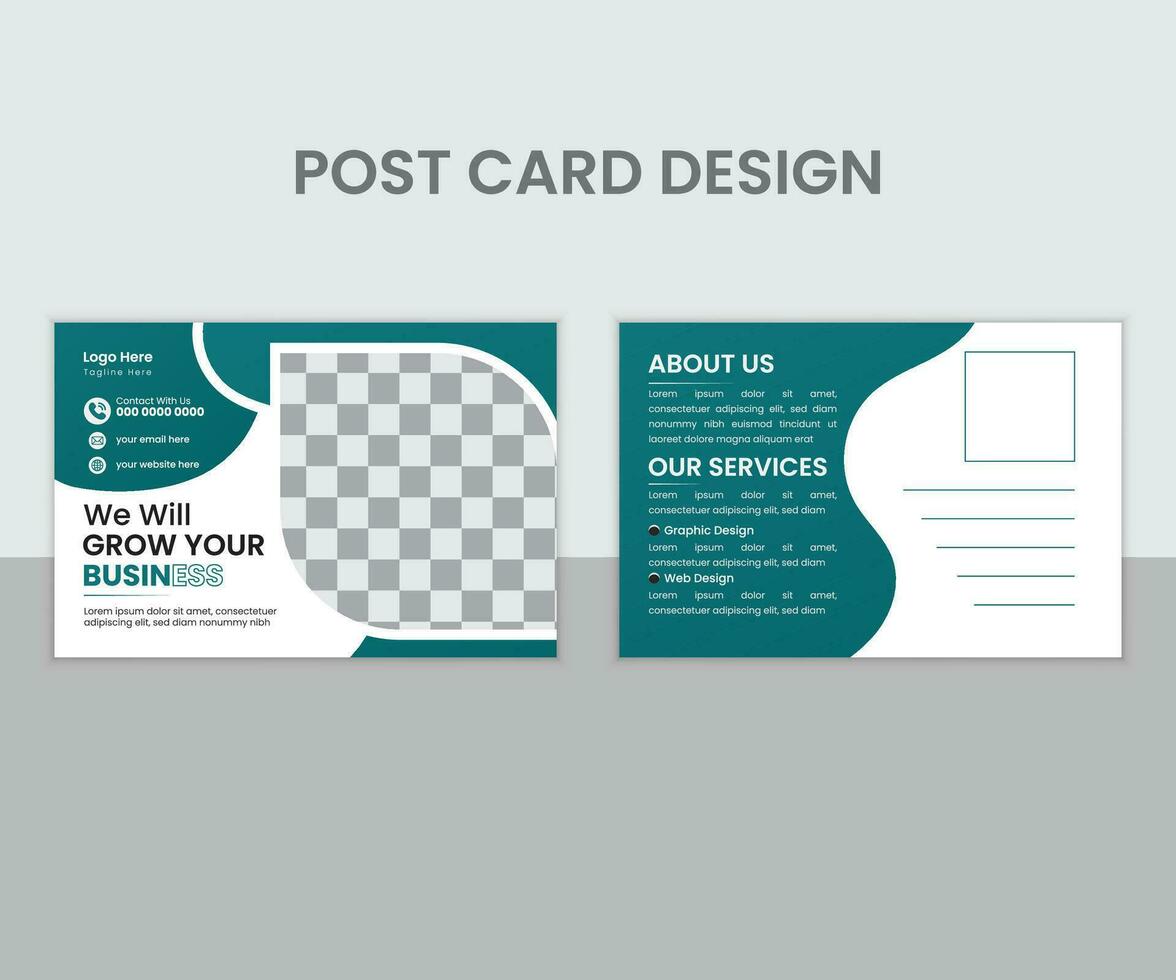 Business Post Card Design . Professional Post Card Design With color variation vector