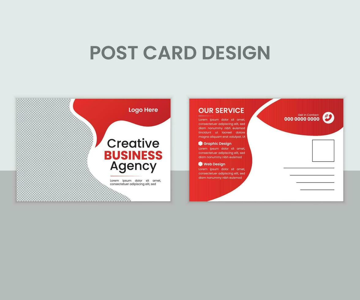 Business Post Card Design . Professional Post Card Design With color variation vector