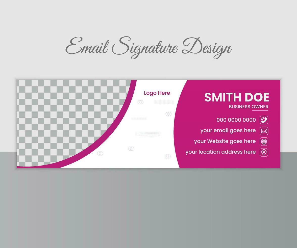 Corporate email signature for all business with white background, unique vector design template.
