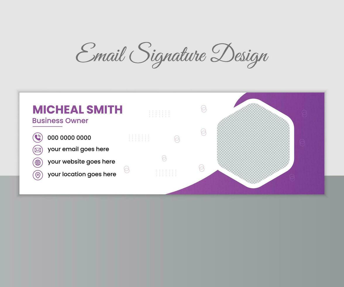 Corporate email signature for all business with white background, unique vector design template.