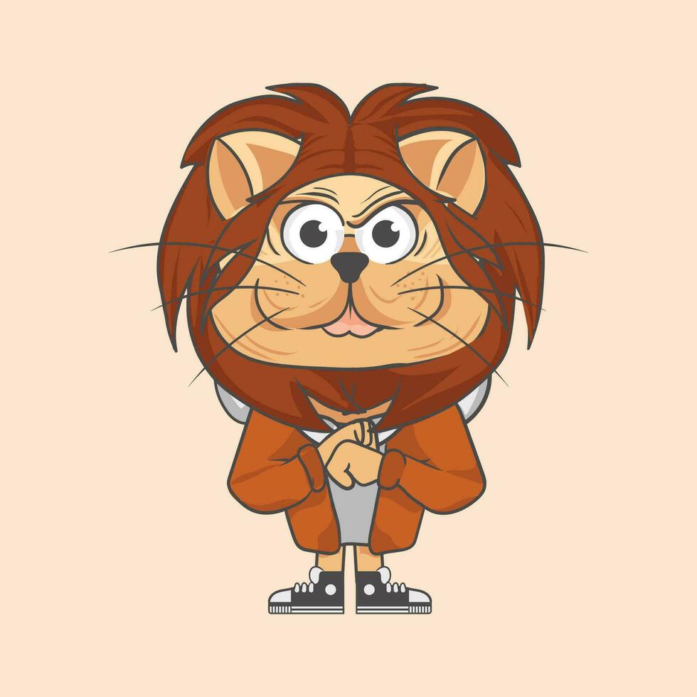 Lion Graffiti Animal Character Illustration vector