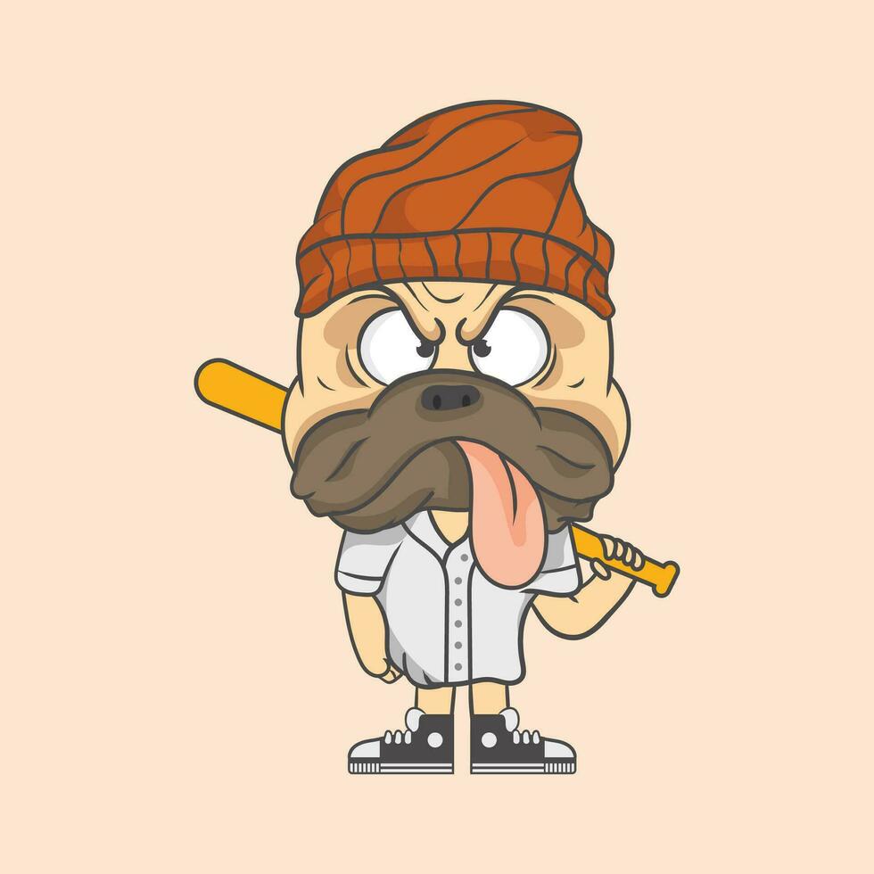 Dog Graffiti Animal Character Illustration vector