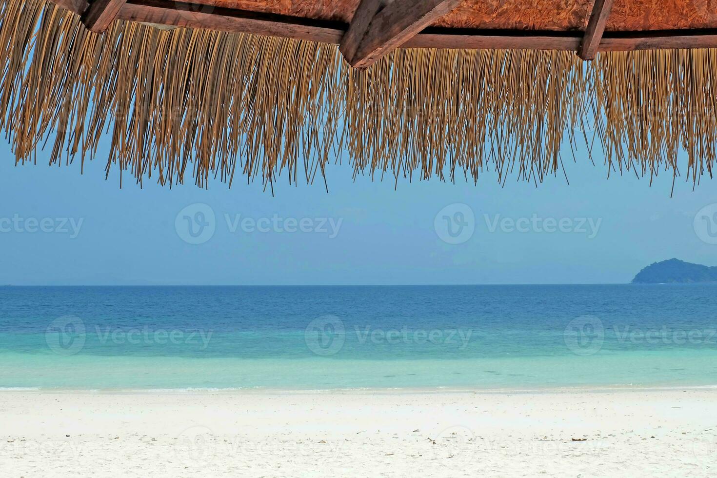 Tropical beach on a bright, sunny day with no people, umbrellas, nature photo