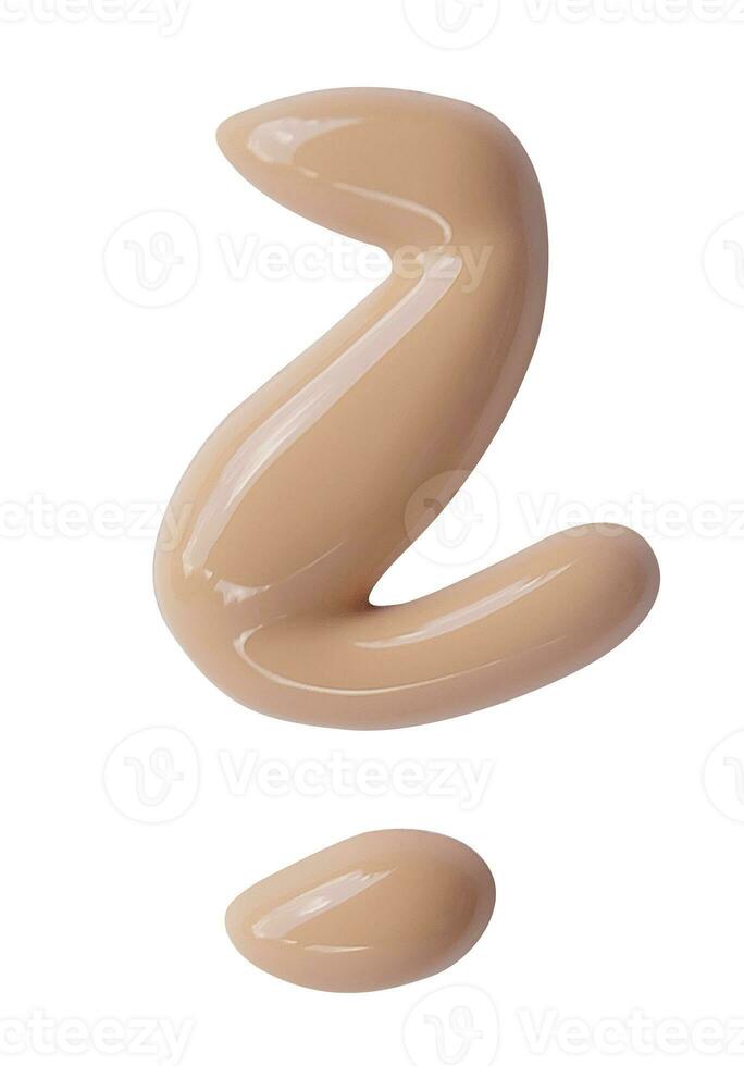 collection of beauty liquid powder make up strokes on white background. each one is shot separately photo
