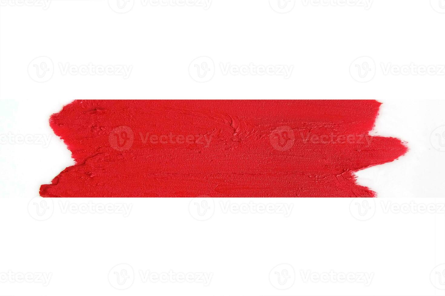 Red and pink lipstick swatch isolated on white background, cosmetic product, brush stroke, swipe sample. photo