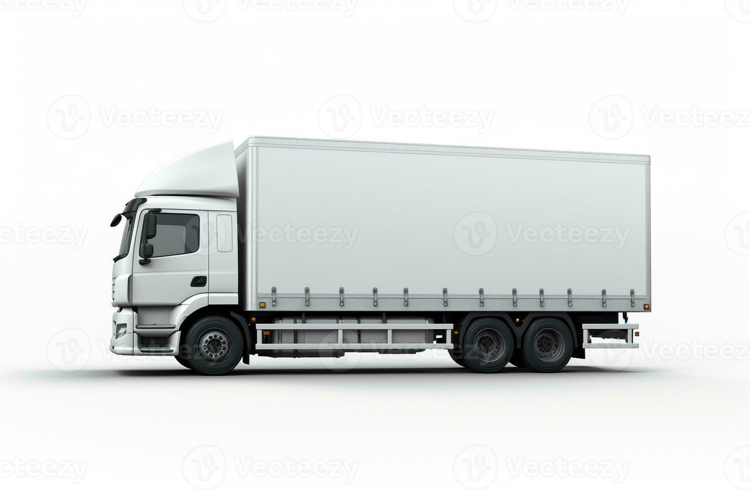 AI generated White cargo truck generative by ai photo
