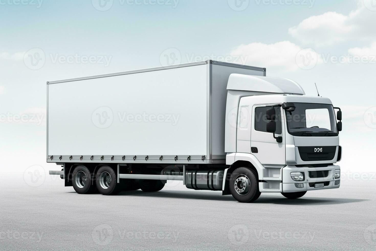 AI generated White cargo truck generative by ai photo