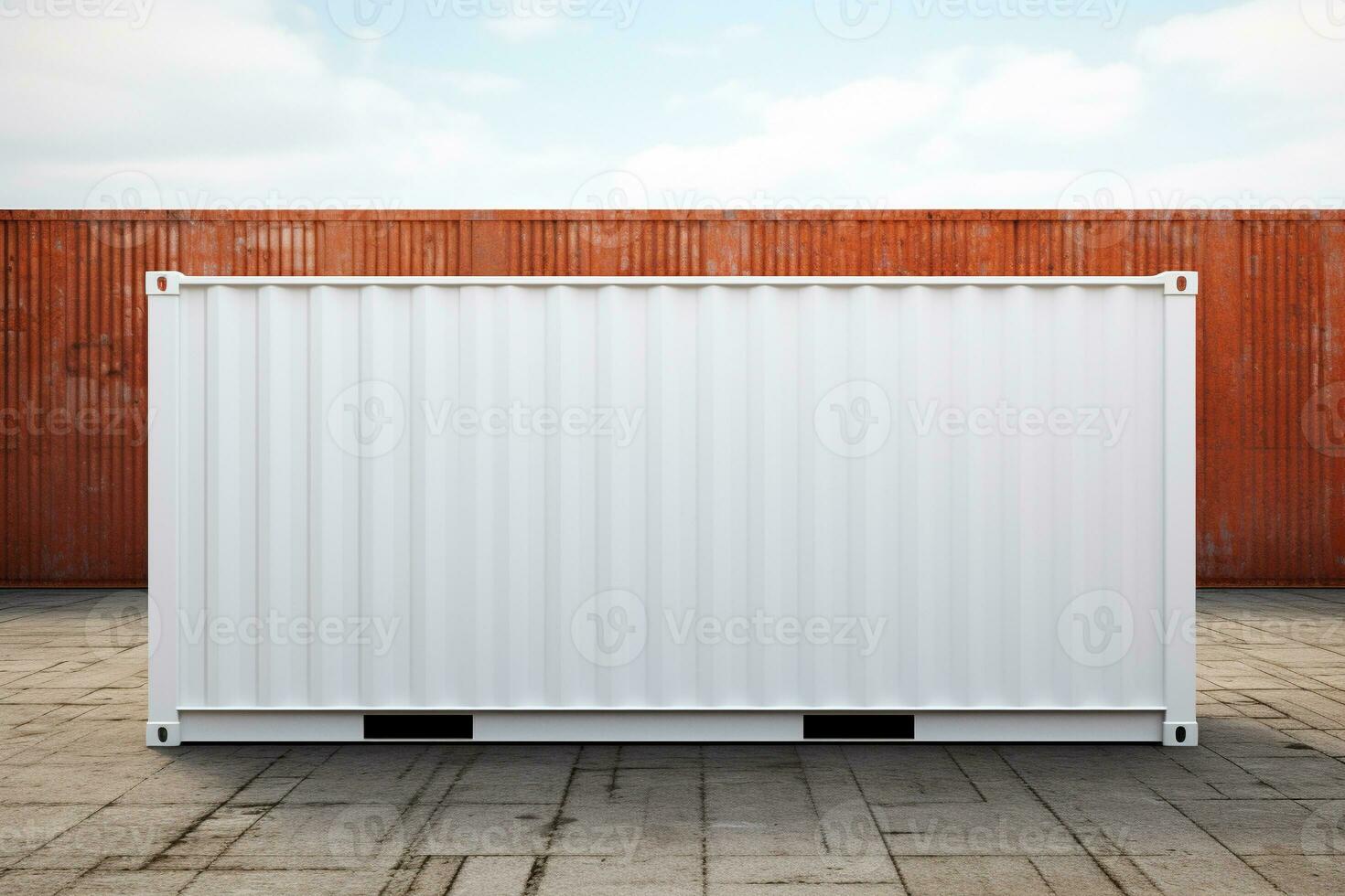 AI generated White shipping container generative by ai photo