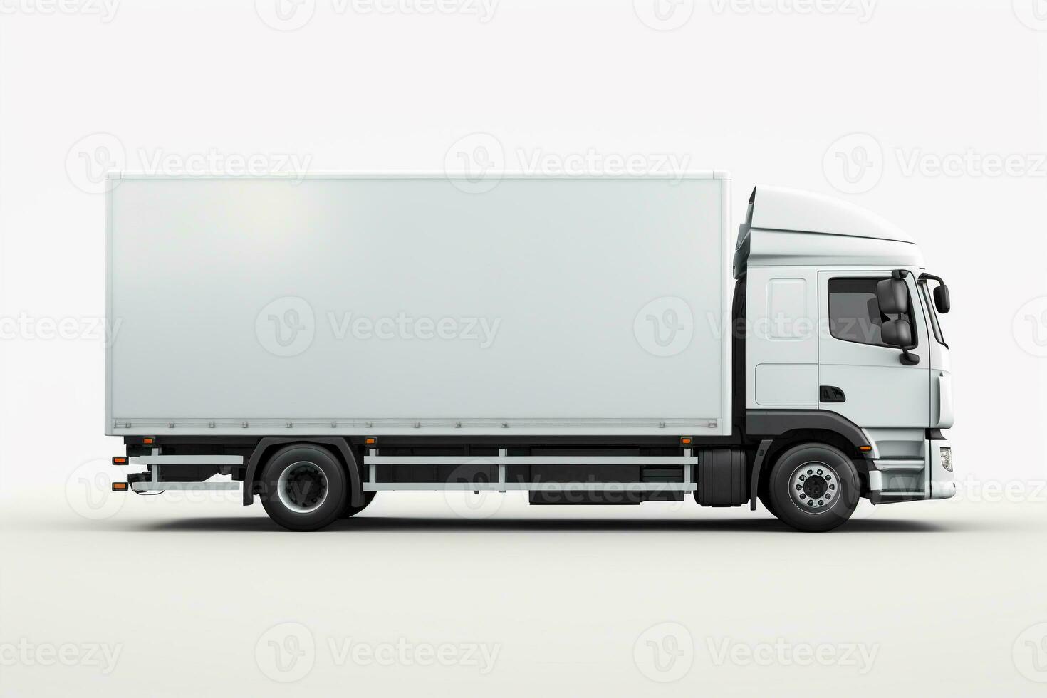 AI generated White cargo truck generative by ai photo