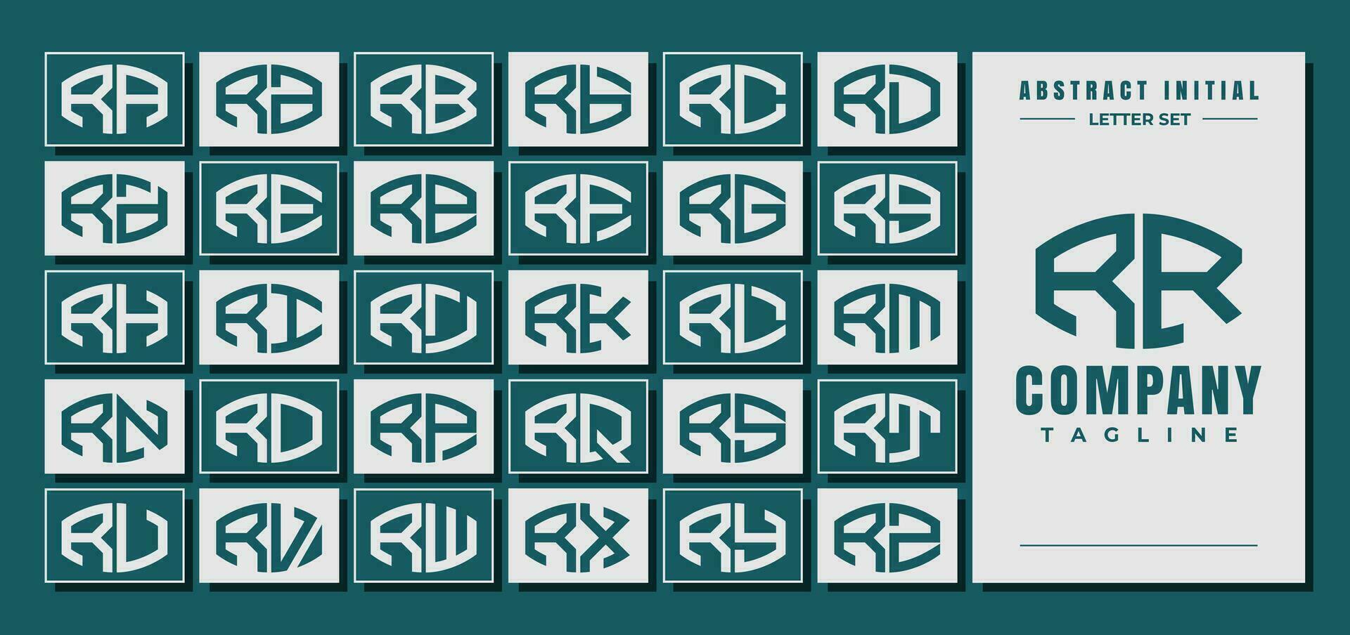 resumen curva forma inicial r rr letra logo diseño haz vector