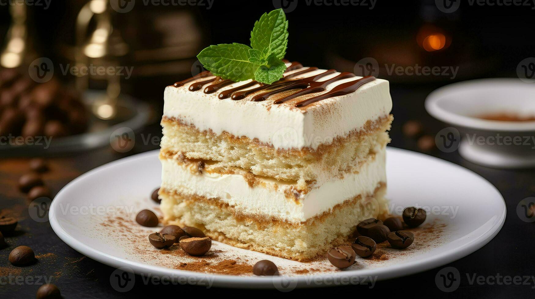 AI generated creamy white tiramisu food photo