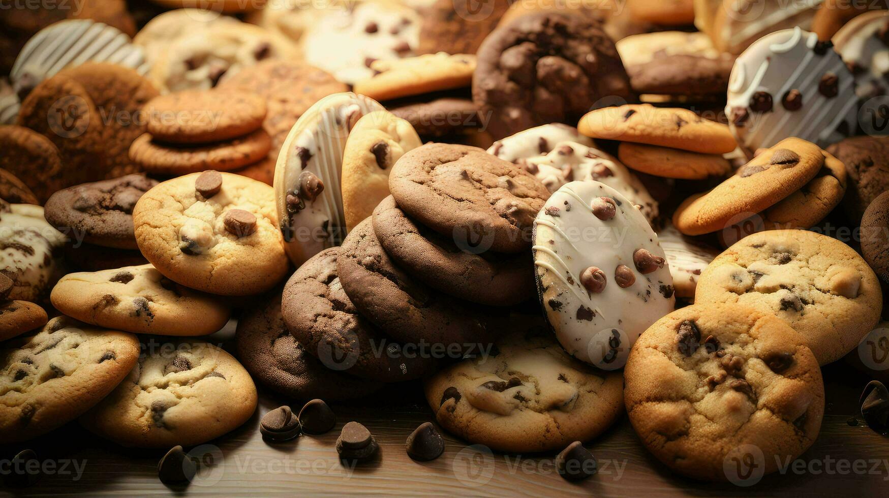 AI generated dessert background cookies food photo