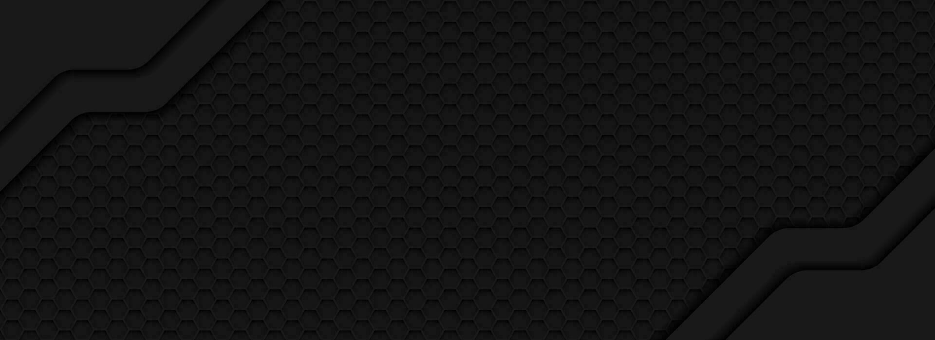 black hexagon material modern background vector