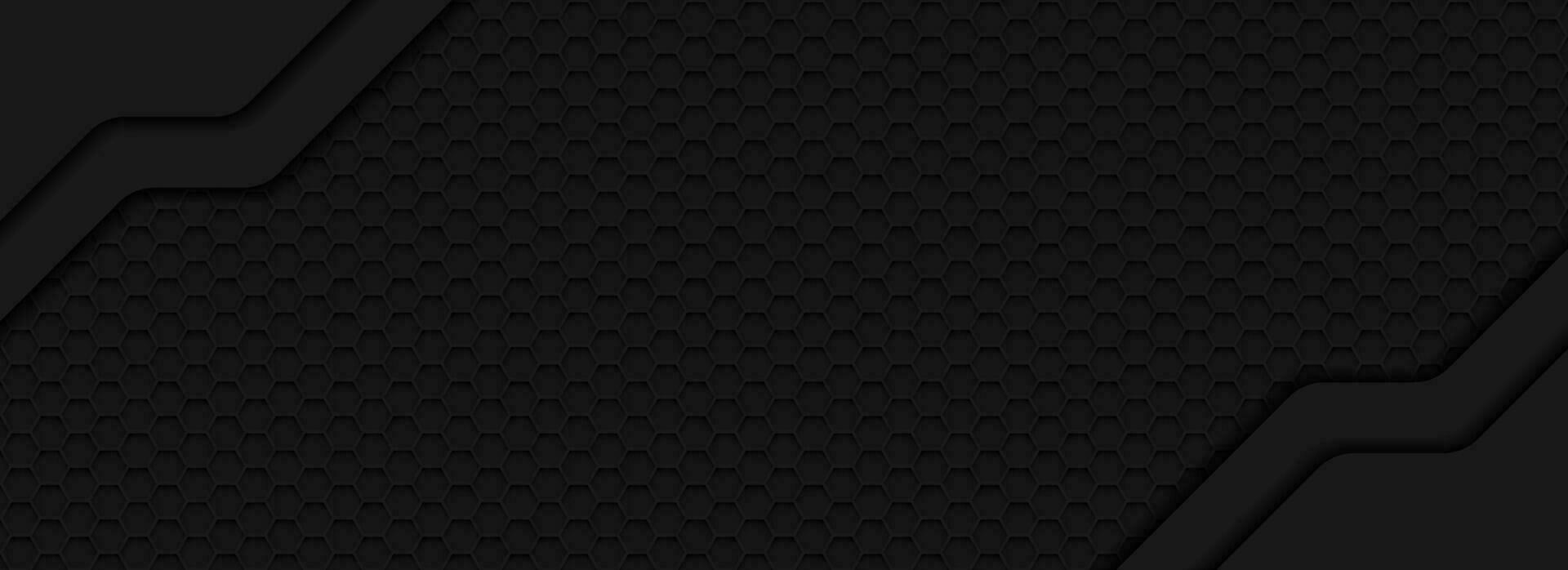 black hexagon material modern background vector