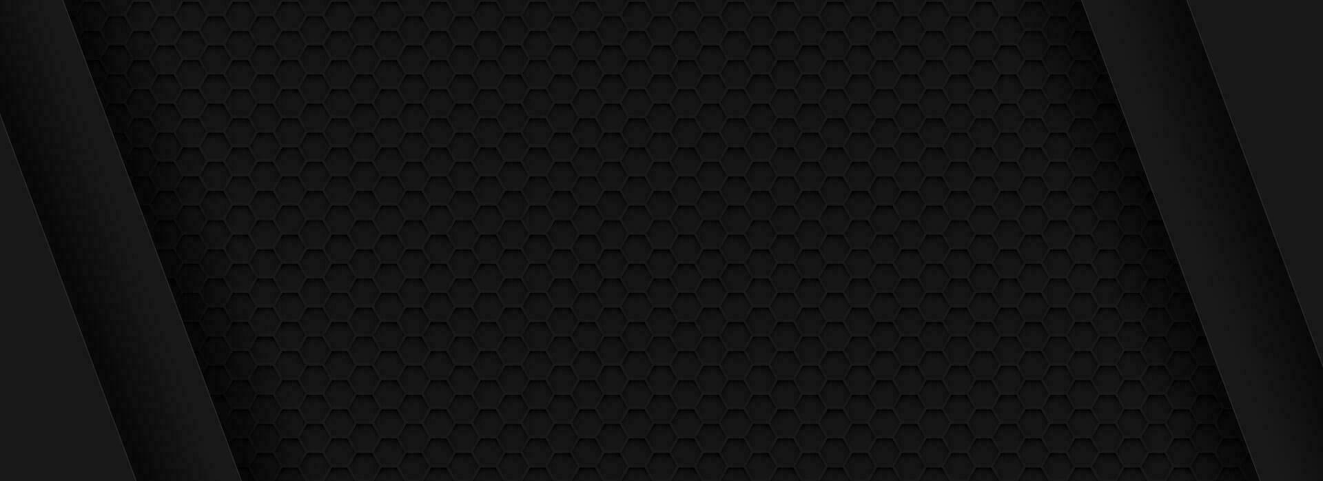 black hexagon material modern background vector