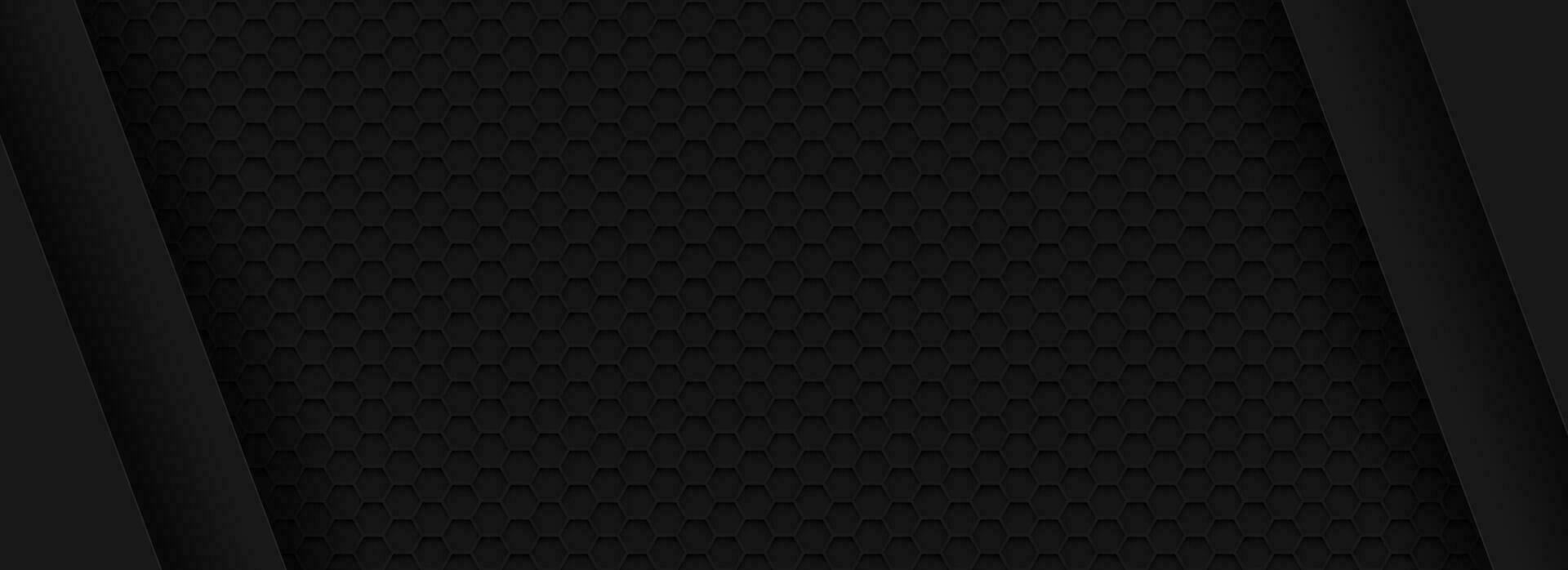 black hexagon material modern background vector