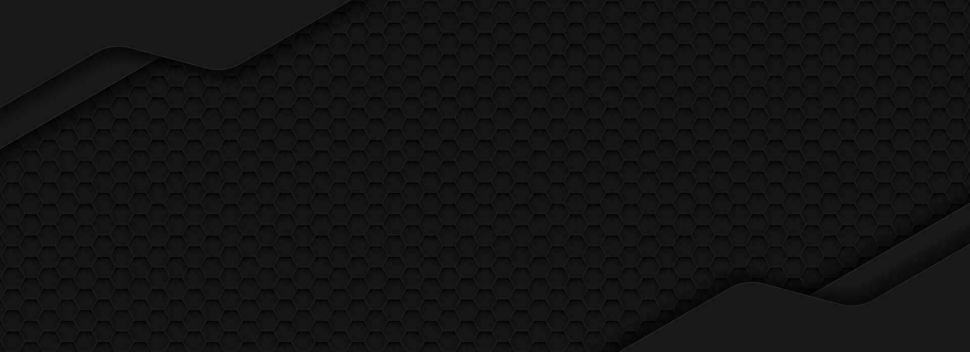 black hexagon material modern background vector