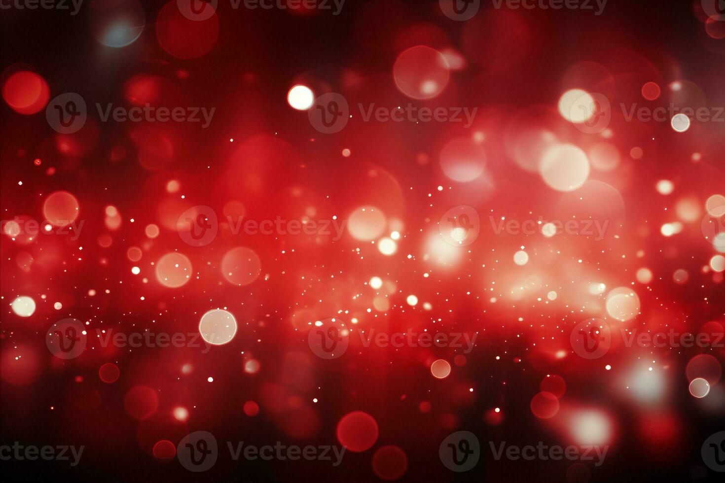 AI generated Festive and vibrant abstract bokeh blurred background with red merry christmas lights photo