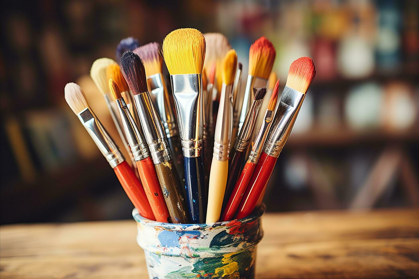AI generated Vibrant and dynamic abstract background with a creative mix of colors for oil color therapy sessions photo