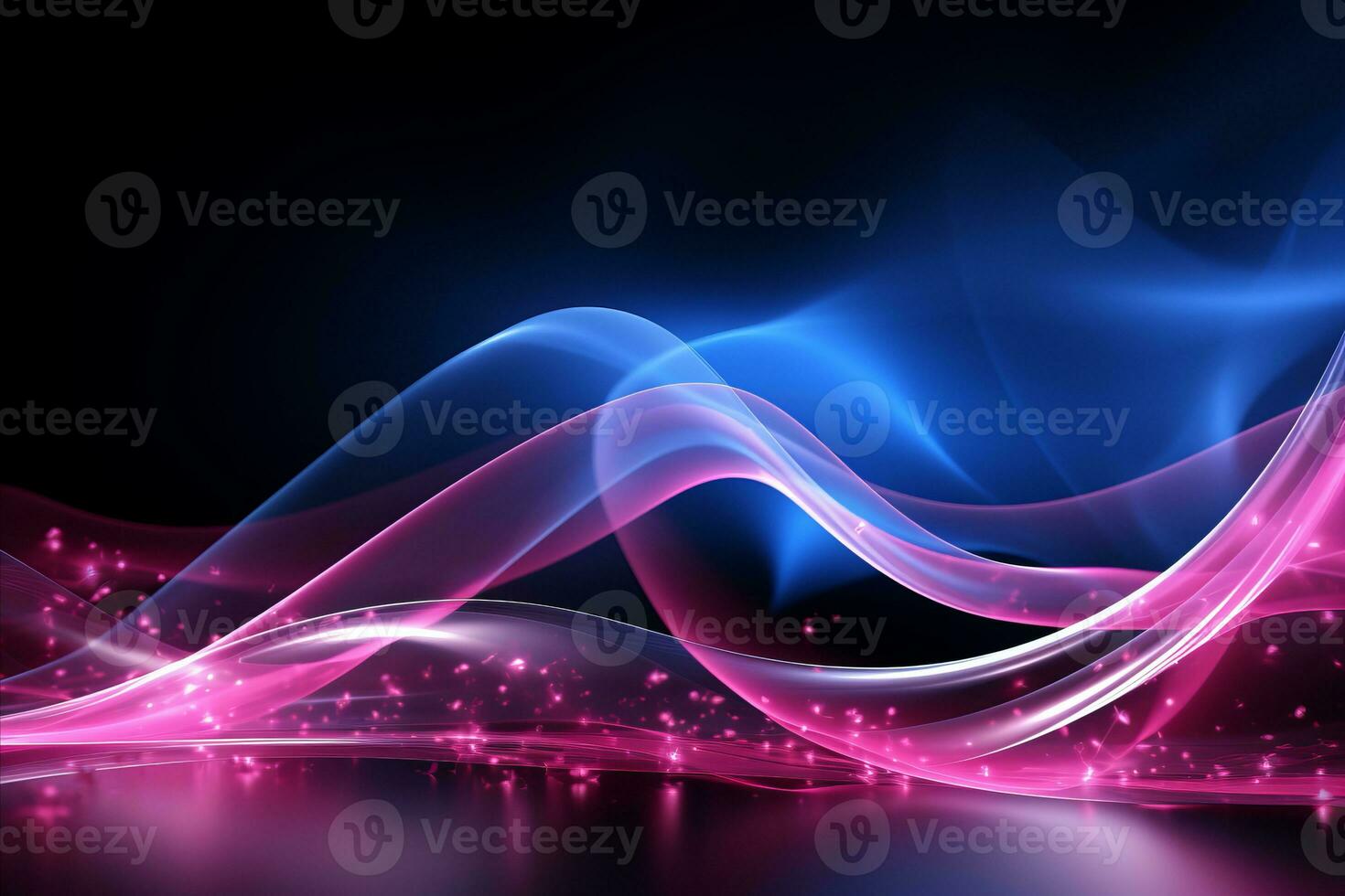 AI generated Abstract pink blue neon wave lines with bokeh lights   data transfer concept digital wallpaper photo