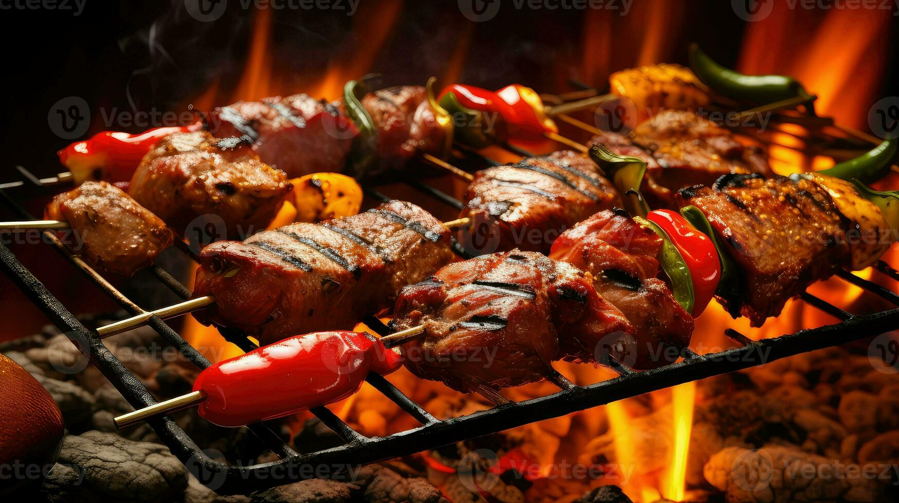 ai generado costillas parrilla barbacoa comida foto