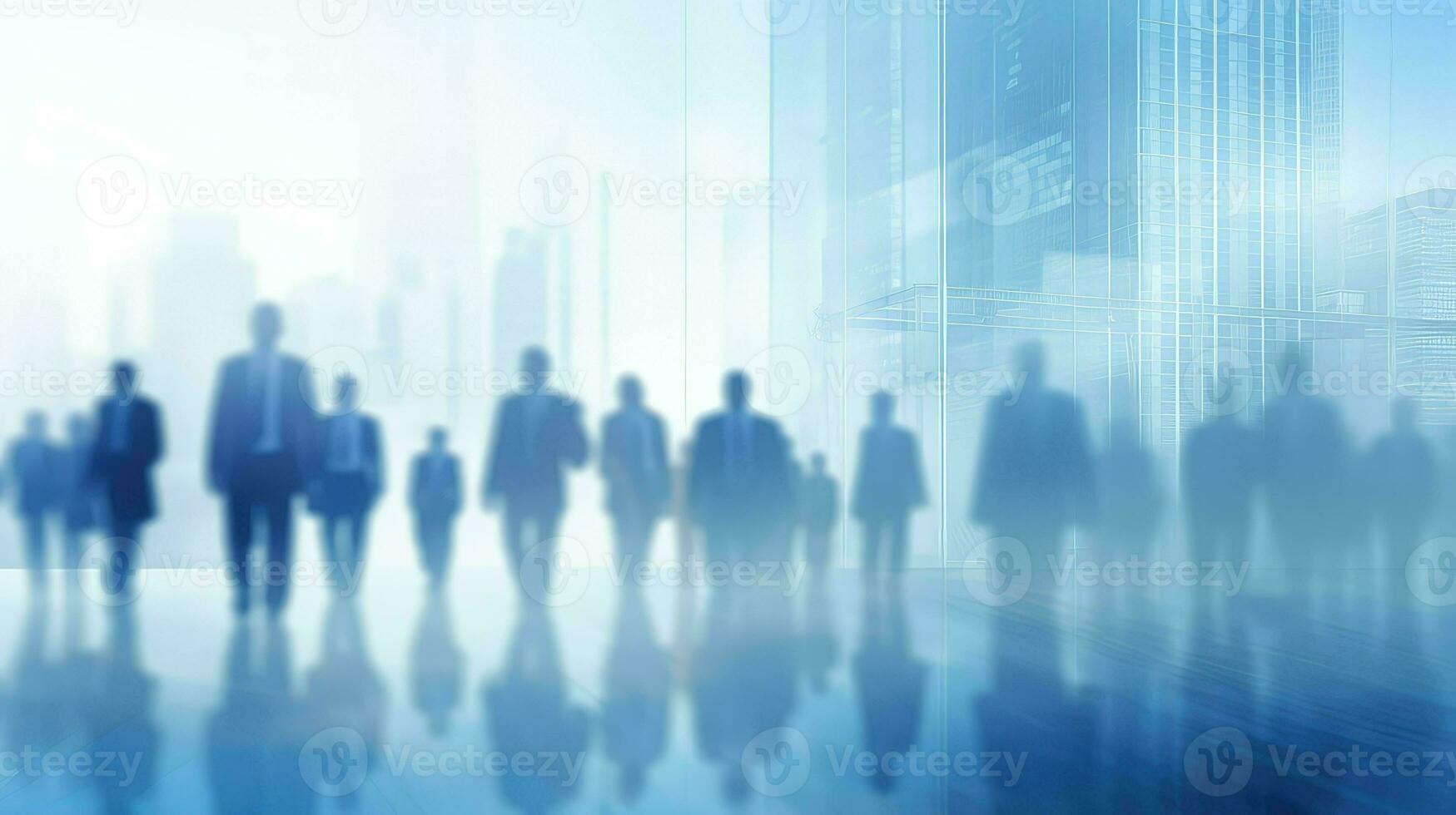AI generated strategy blur blue business photo
