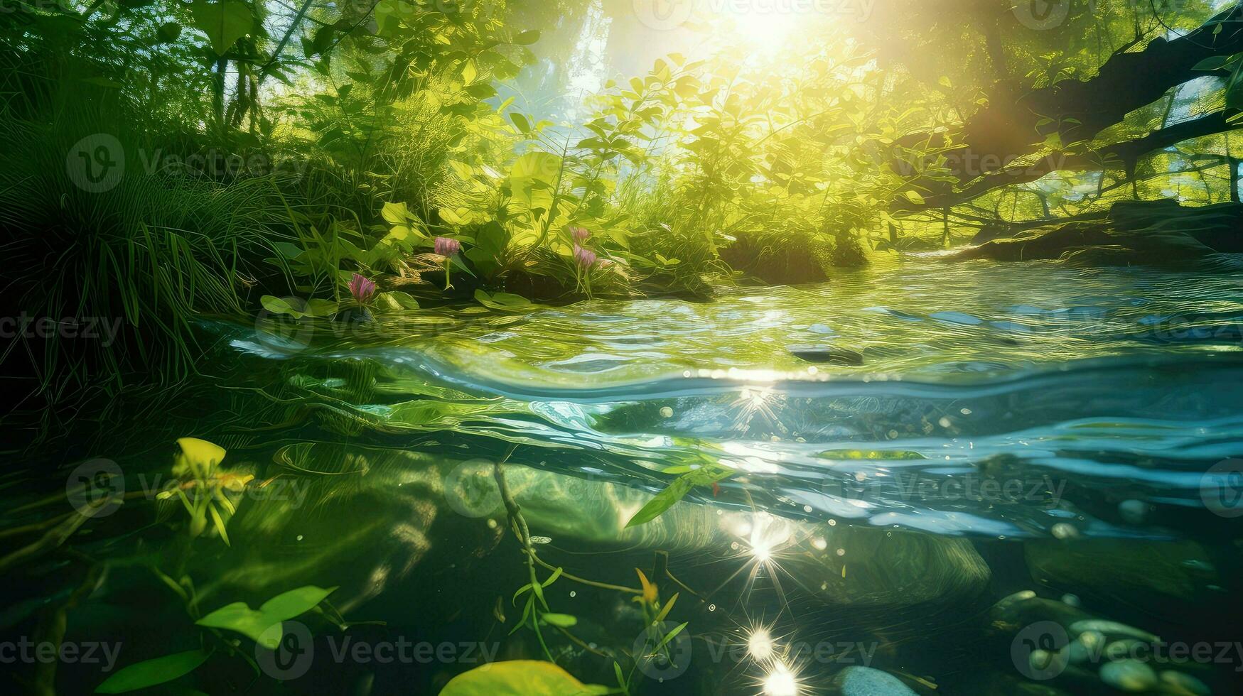 AI generated nature sunlight eco background photo