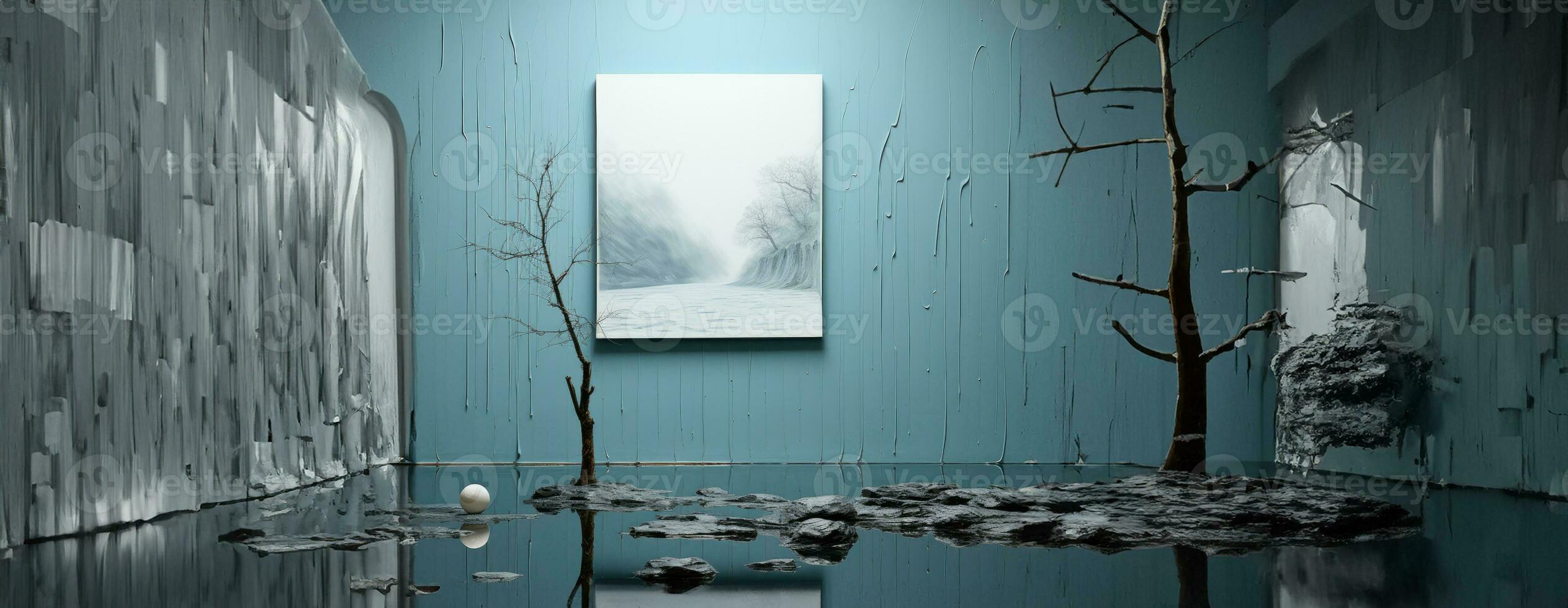 AI Generated abstract watercolor paintings, paint color splotches, abstract colors, minimalism art painting, scene design. Ai Generative. photo