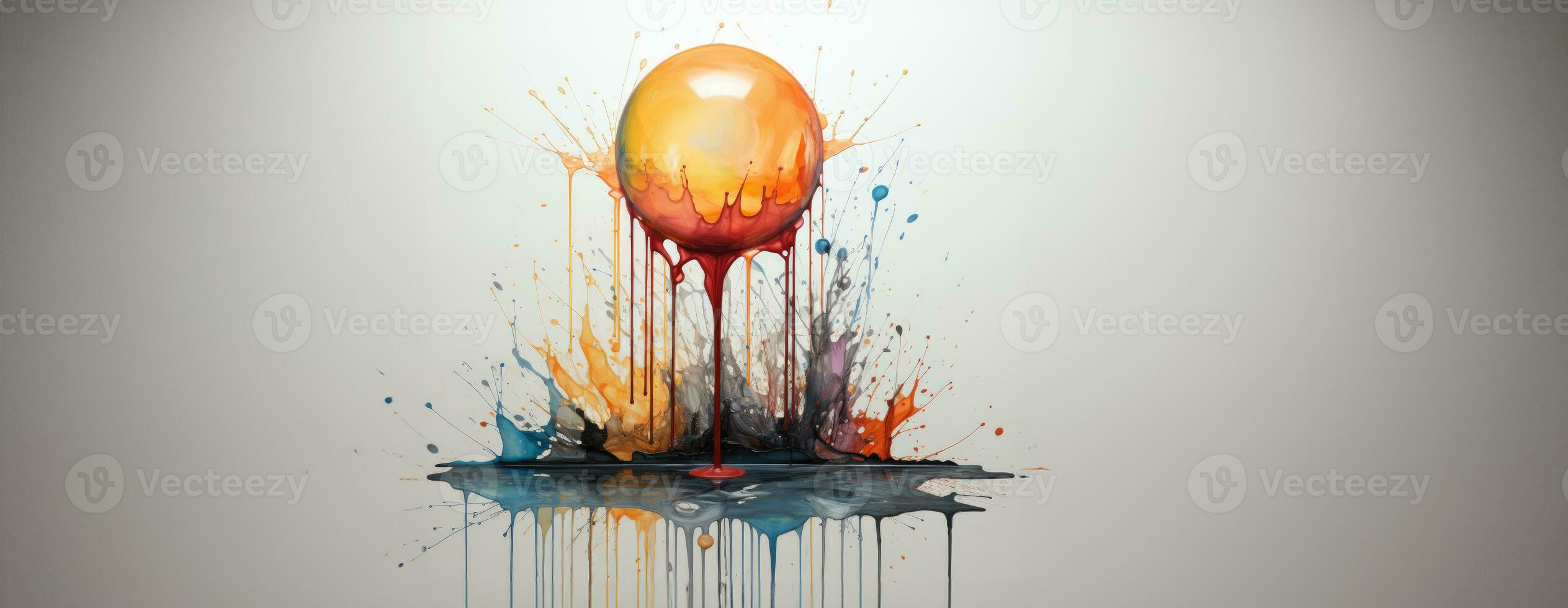 AI Generated abstract watercolor paintings, paint color splotches, abstract colors, minimalism art painting, scene design. Ai Generative. photo