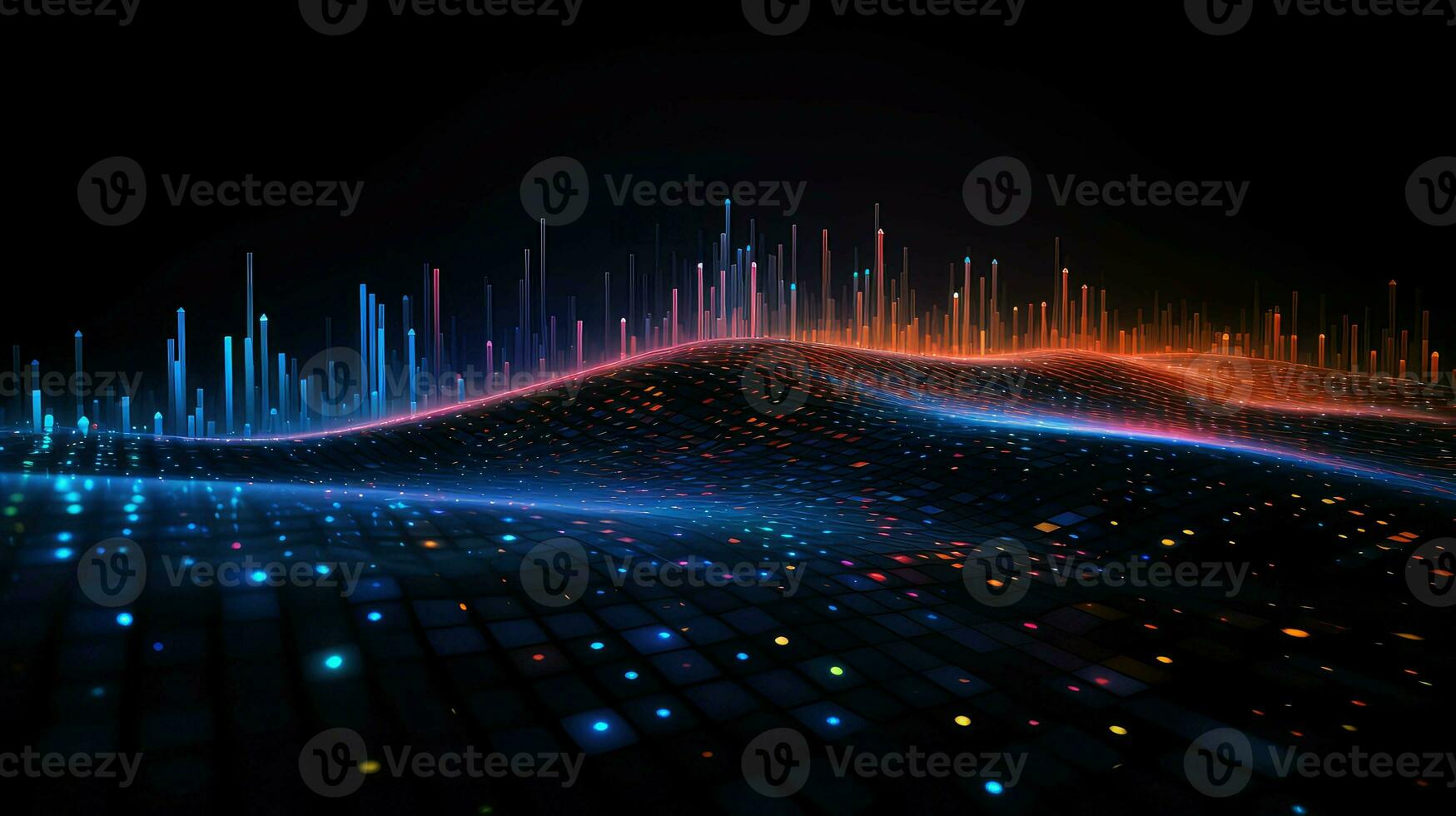 AI generated statistics data dots background photo