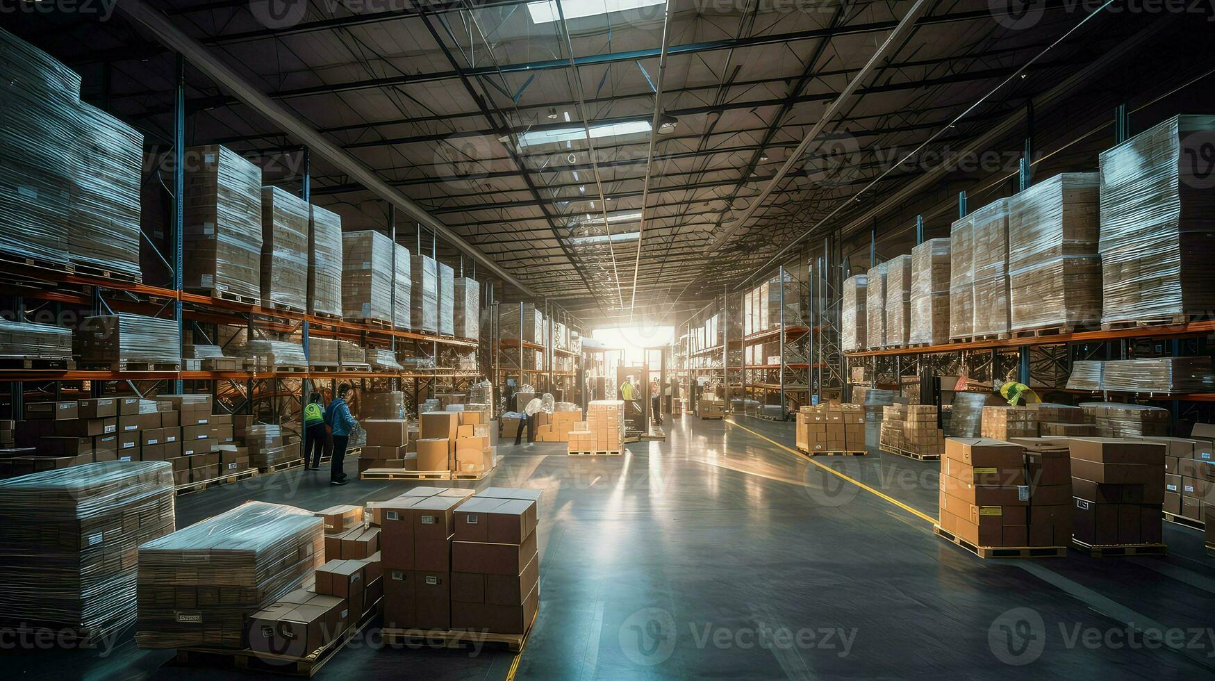 AI generated inventory package warehouse background photo