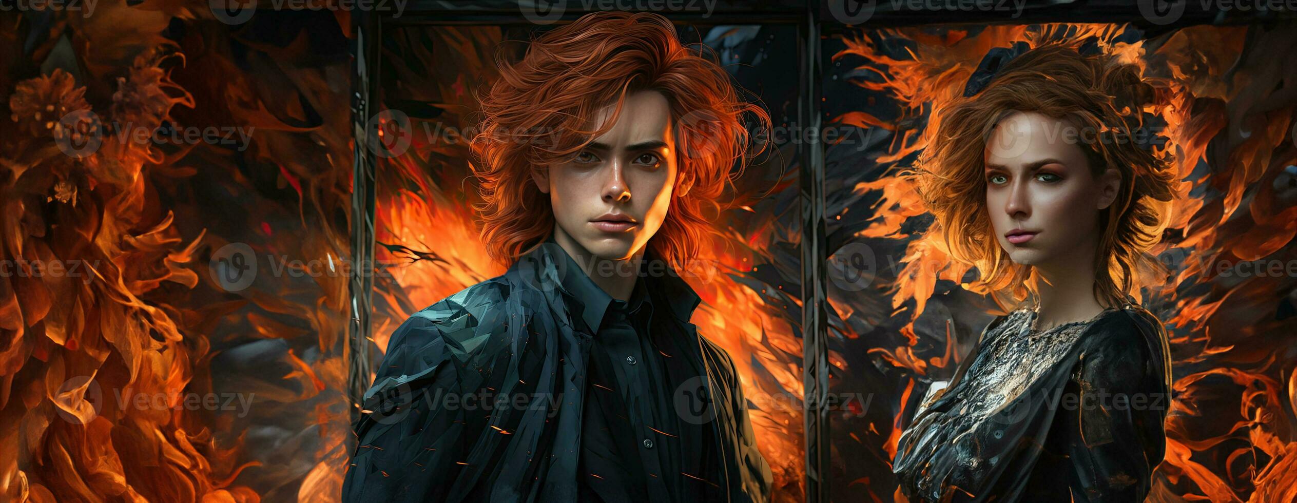 AI Generated Beautiful young redhead woman soldier portrait. Ai Generative. photo