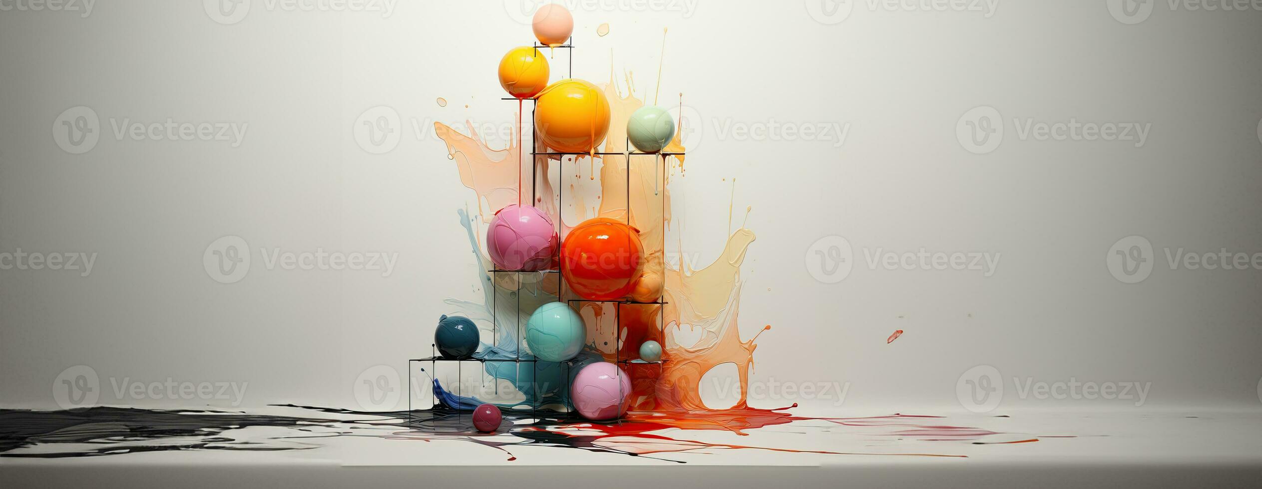AI Generated abstract watercolor paintings, paint color splotches, abstract colors, minimalism art painting, scene design. Ai Generative. photo