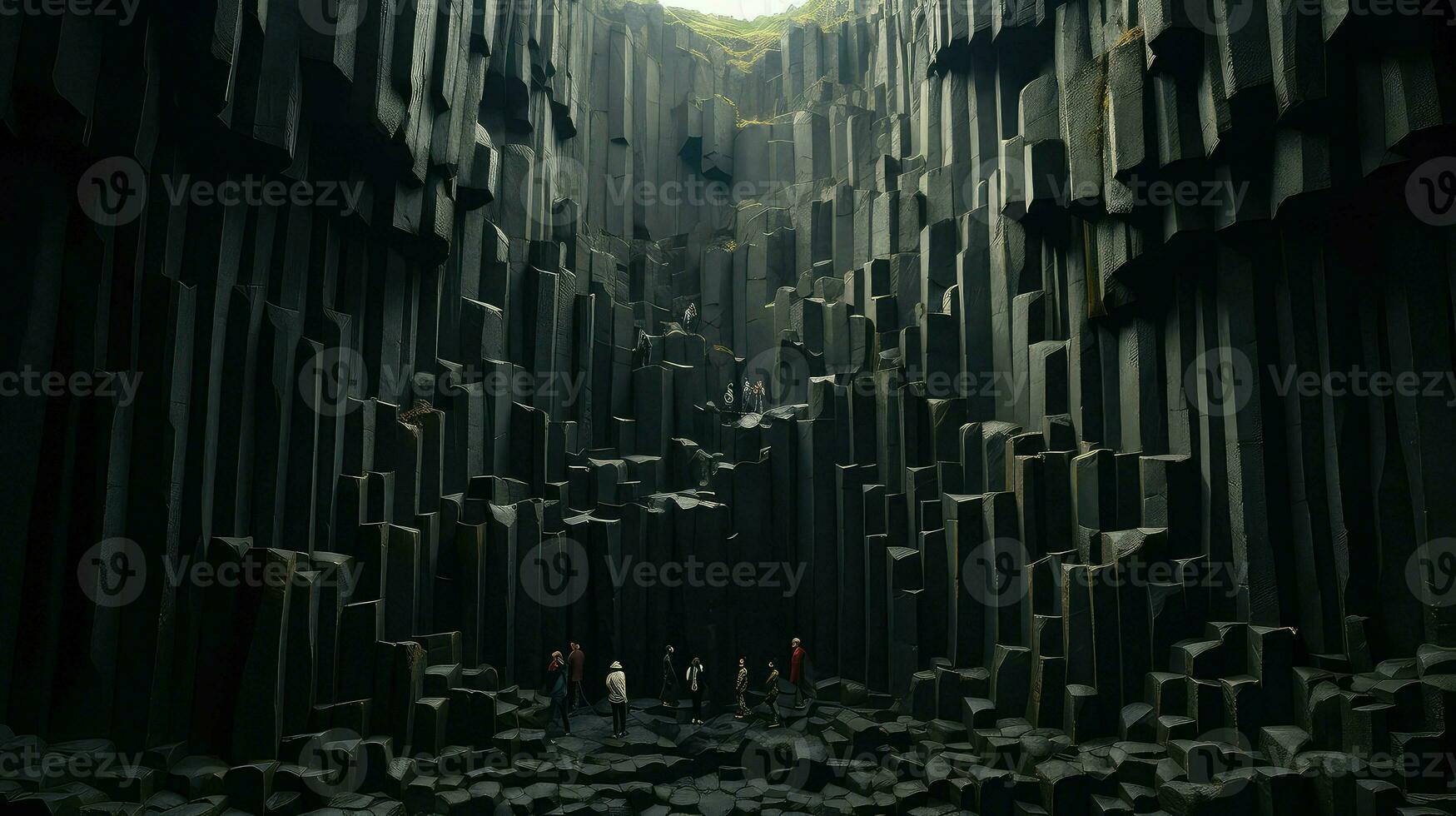 AI generated geology basalt columns landscape photo