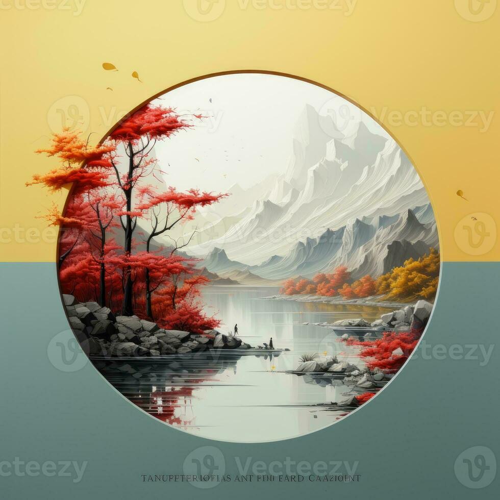 AI Generated abstract watercolor paintings, paint color splotches, abstract colors, minimalism art painting, scene design. Ai Generative. photo