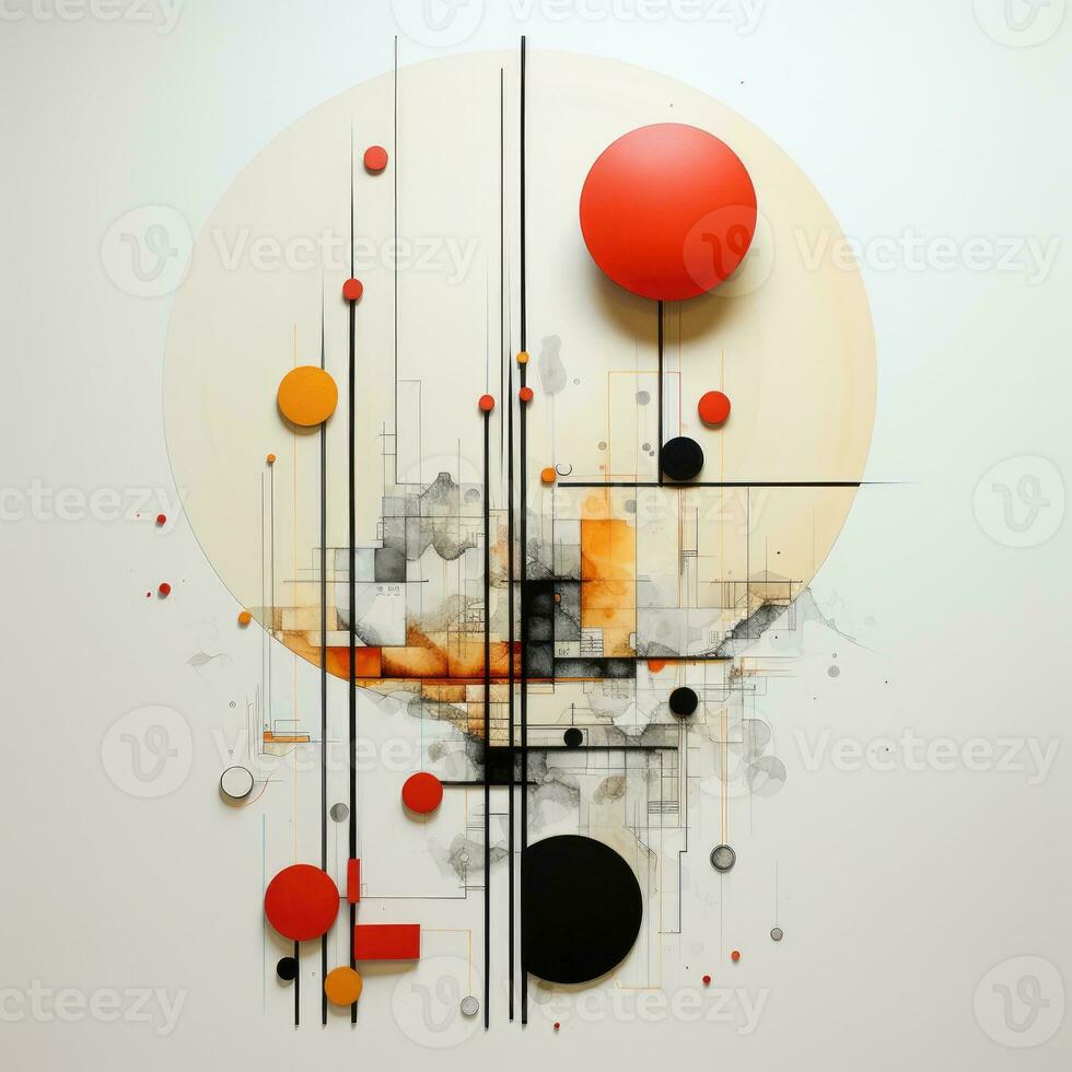AI Generated abstract watercolor paintings, paint color splotches, abstract colors, minimalism art painting, scene design. Ai Generative. photo