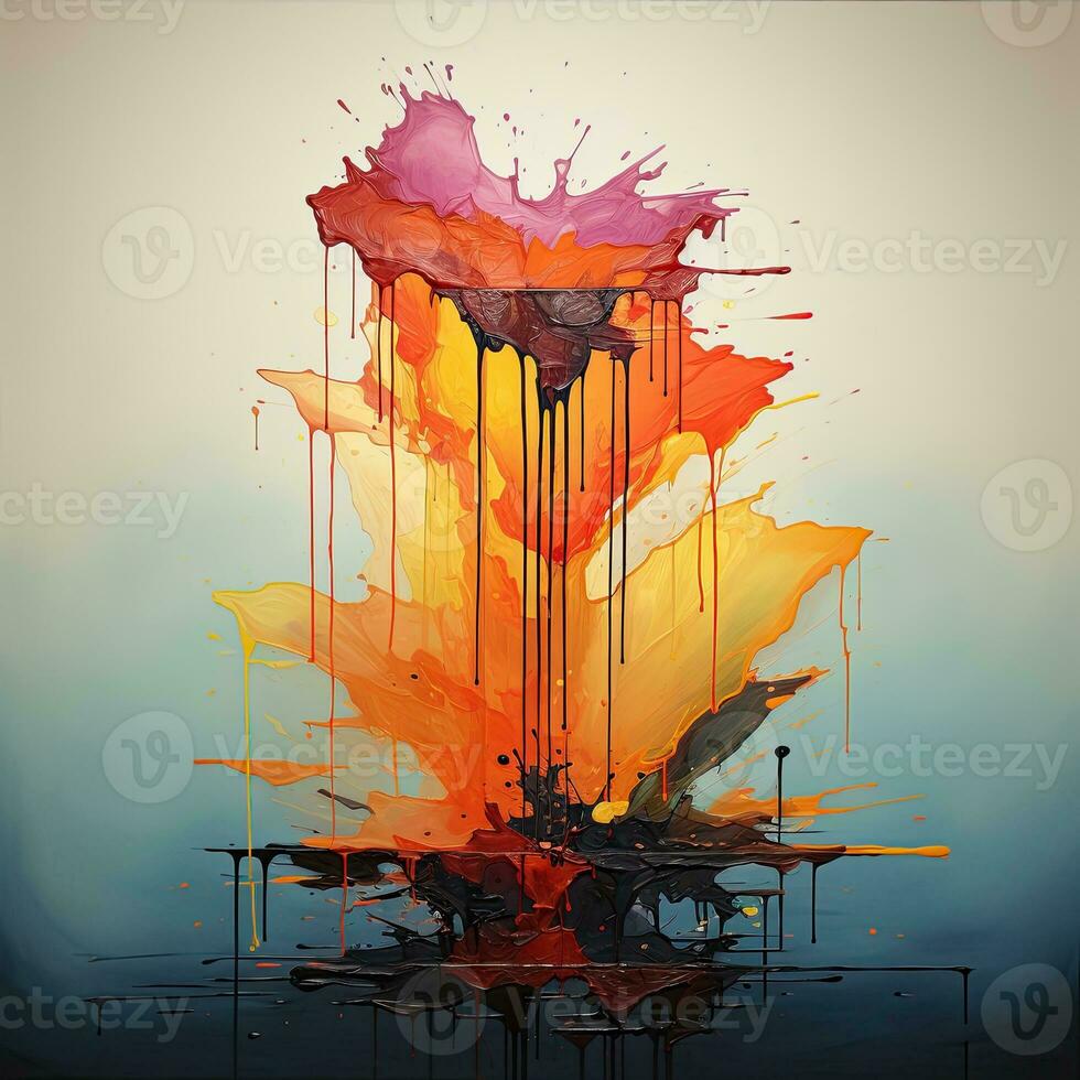 AI Generated abstract watercolor paintings, paint color splotches, abstract colors, minimalism art painting, scene design. Ai Generative. photo