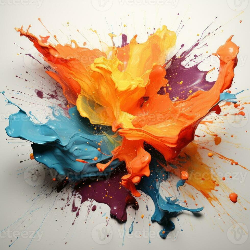 AI Generated abstract watercolor paintings, paint color splotches, abstract colors, minimalism art painting, scene design. Ai Generative. photo