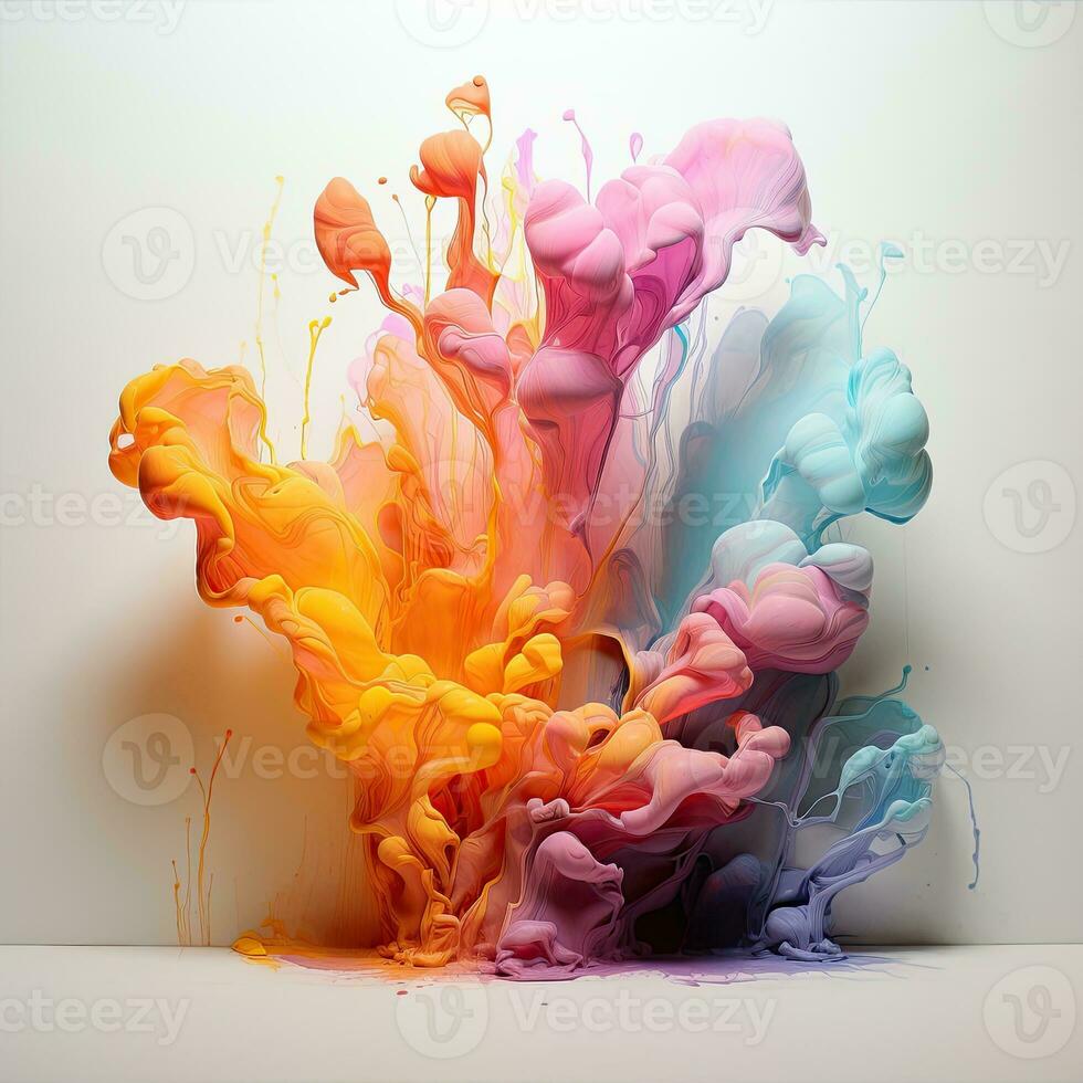 AI Generated abstract watercolor paintings, paint color splotches, abstract colors, minimalism art painting, scene design. Ai Generative. photo