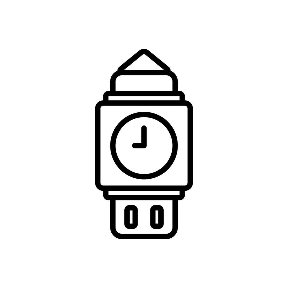 reloj torre icono vector en línea estilo