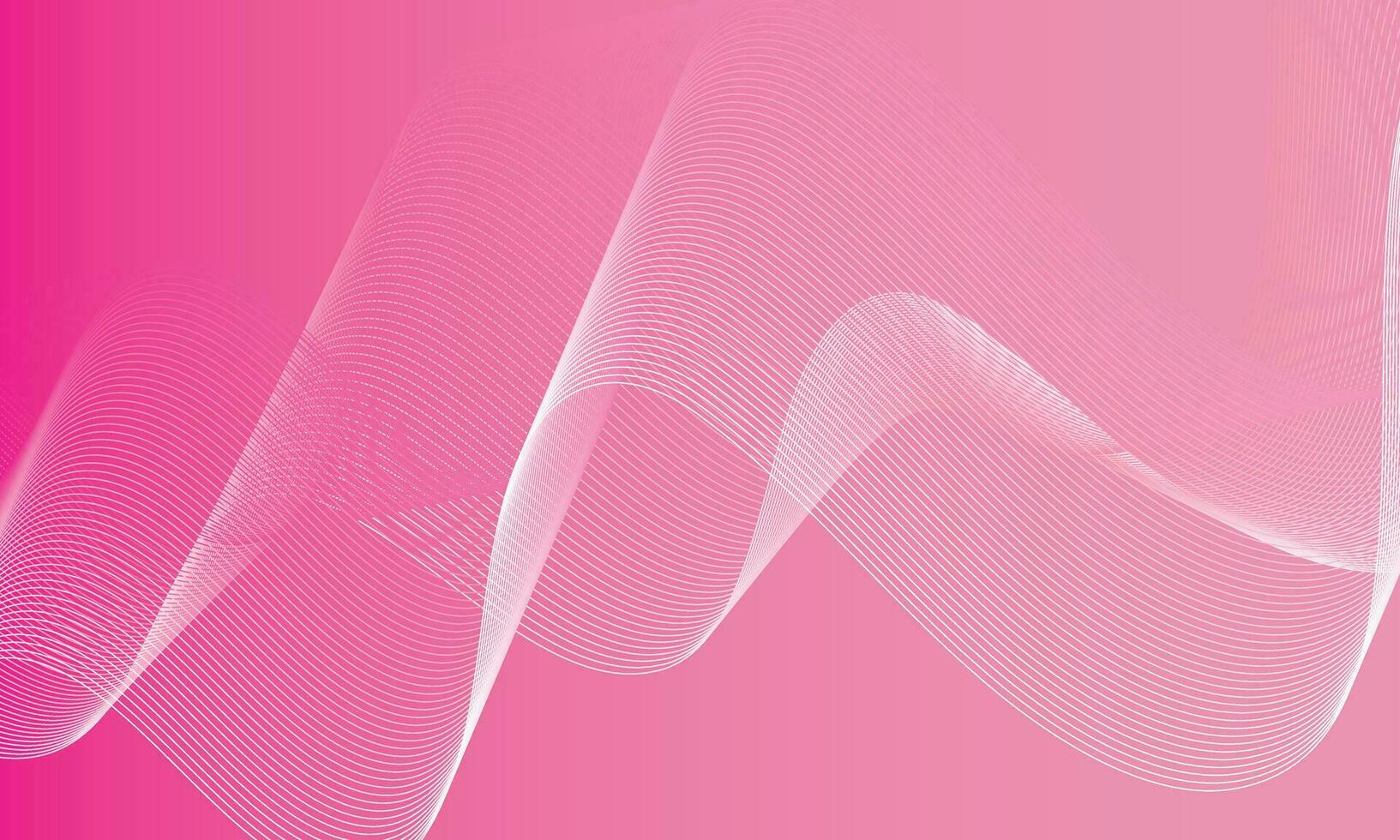simple abstract white color wavy air line pattern art work on lite and deep pink color gradient background vector