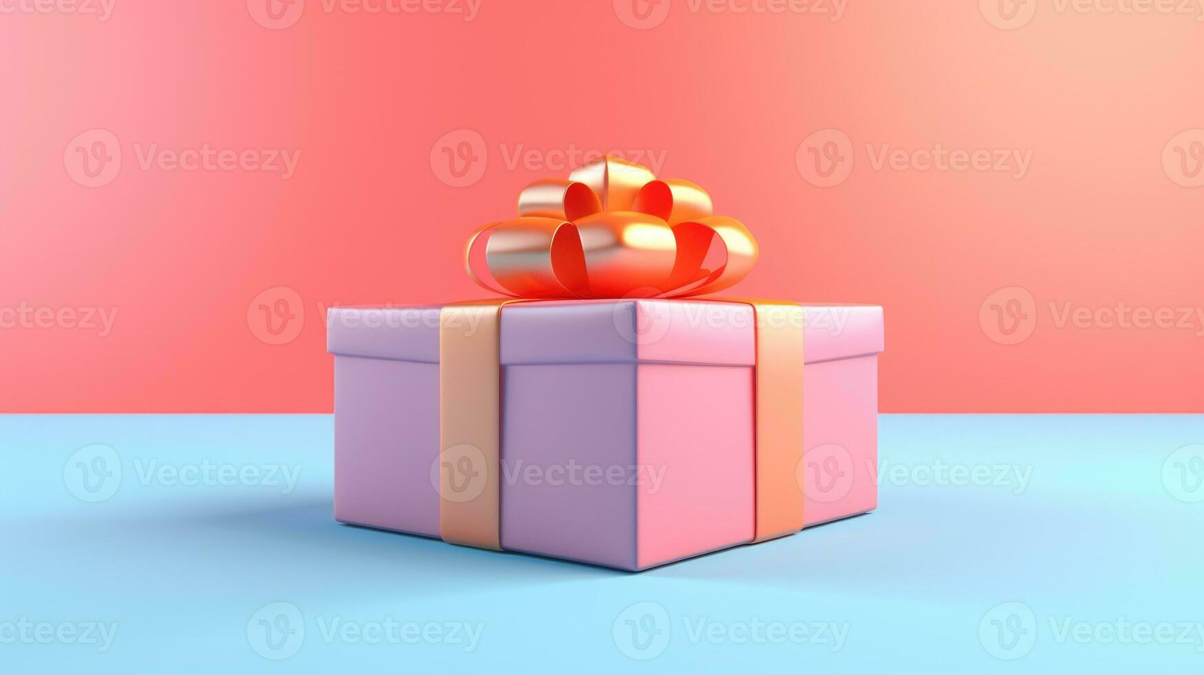 AI generated colorful ribbon gift box present copyspace, ai photo