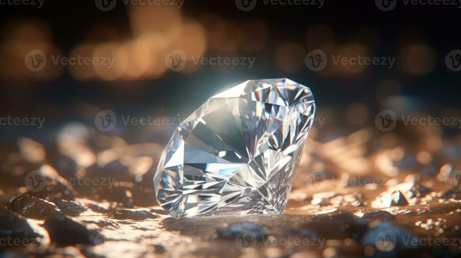 ai generado lujo regalo un diamante brillar con luces, ai foto